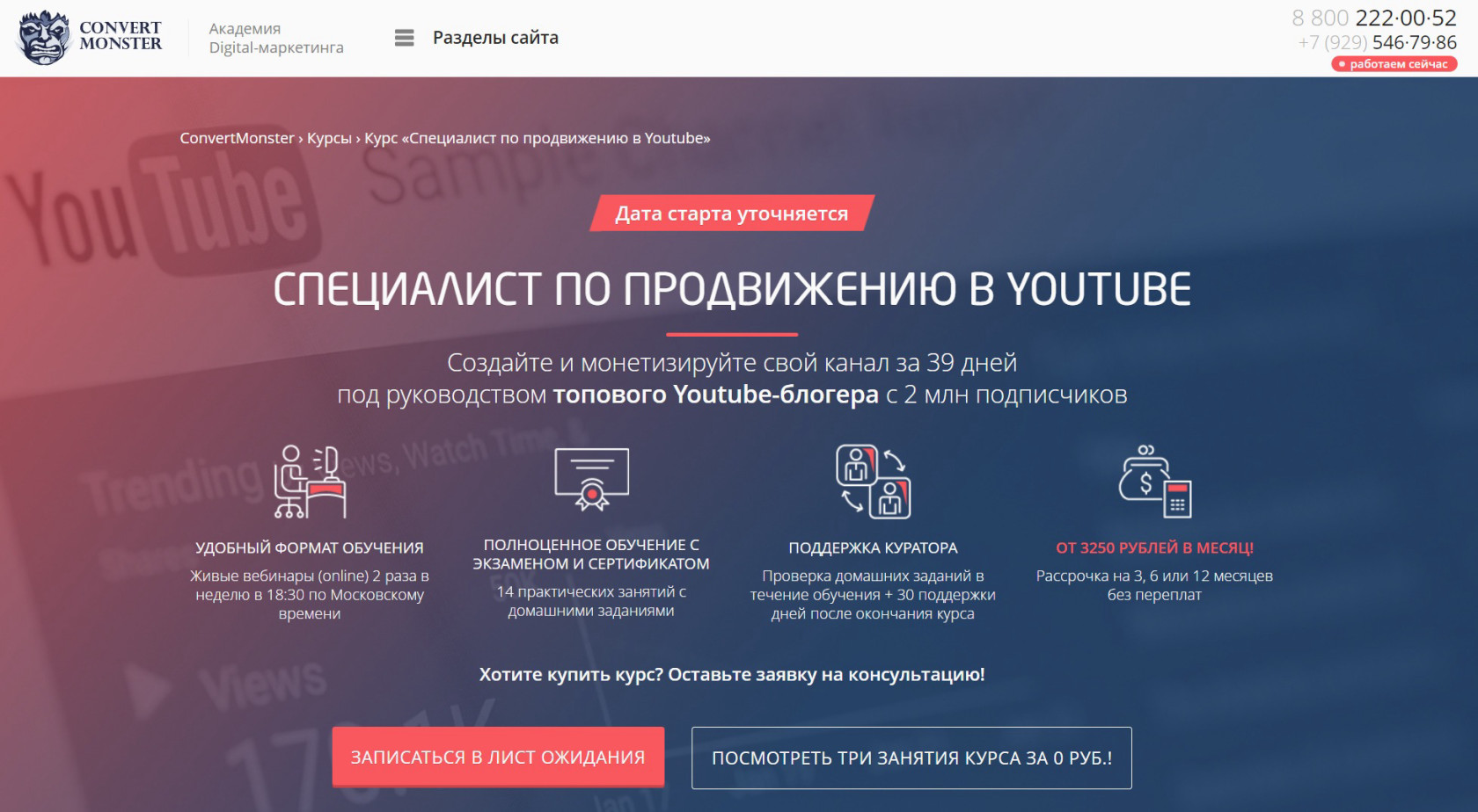 "Специалист по продвижению в Youtube" от Convert Monster