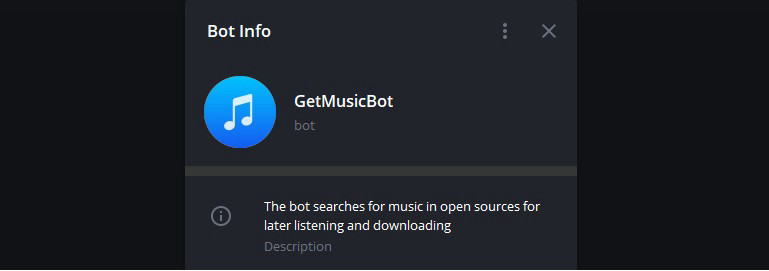 Бот @GetMusicBot найдет музыку в SoundClound и YouTube