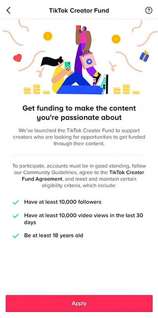 Так выглядит приглашение на участие в TikTok Creator Fund