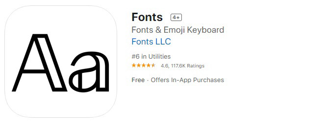 Мобильное приложение Fonts