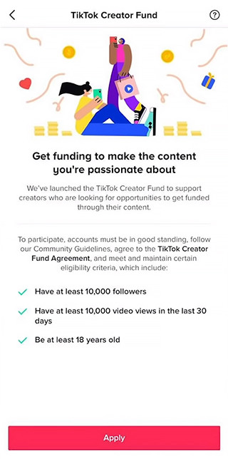 Так выглядит приглашение на участие в TikTok Creator Fund