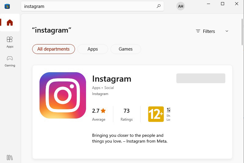Нажмите кнопку "Update" справа от приложения Instagram (если кнопки нет — у вас установлена последняя версия приложения).