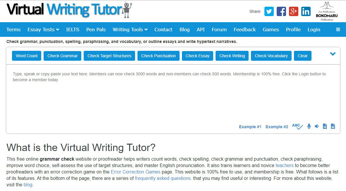 Virtual Writing Tutor — онлайн-сервис по освоению правил английского письма