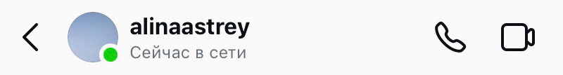 Так выглядит статус "В сети" в Инстаграм.