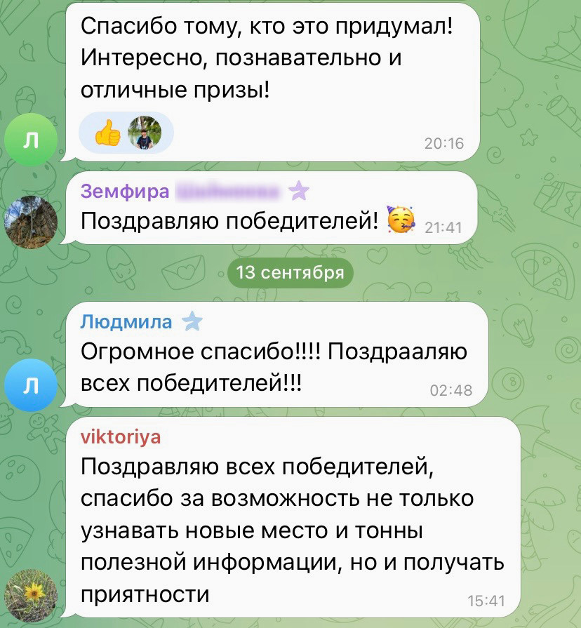 Конкурс активности в Телеграм сформировал ядро лояльных подписчиков.