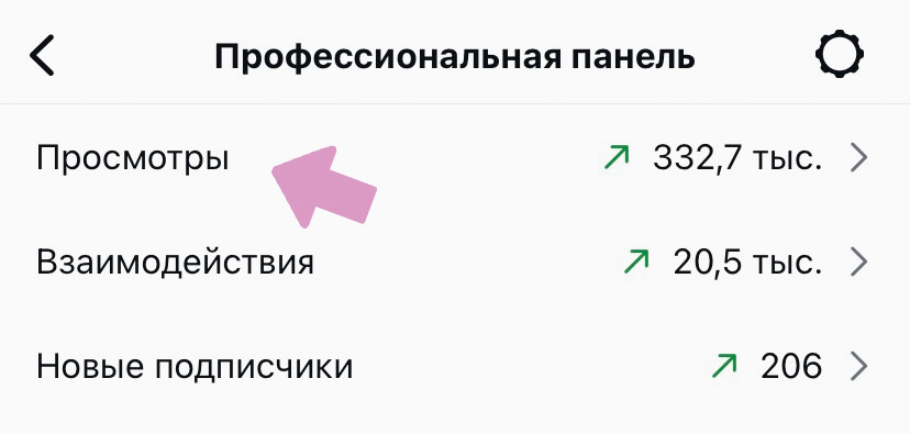Выберите "Просмотры".