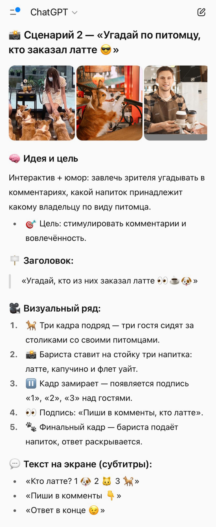 Пример сценария для Рилс, который вызовет живой отклик у ЦА.