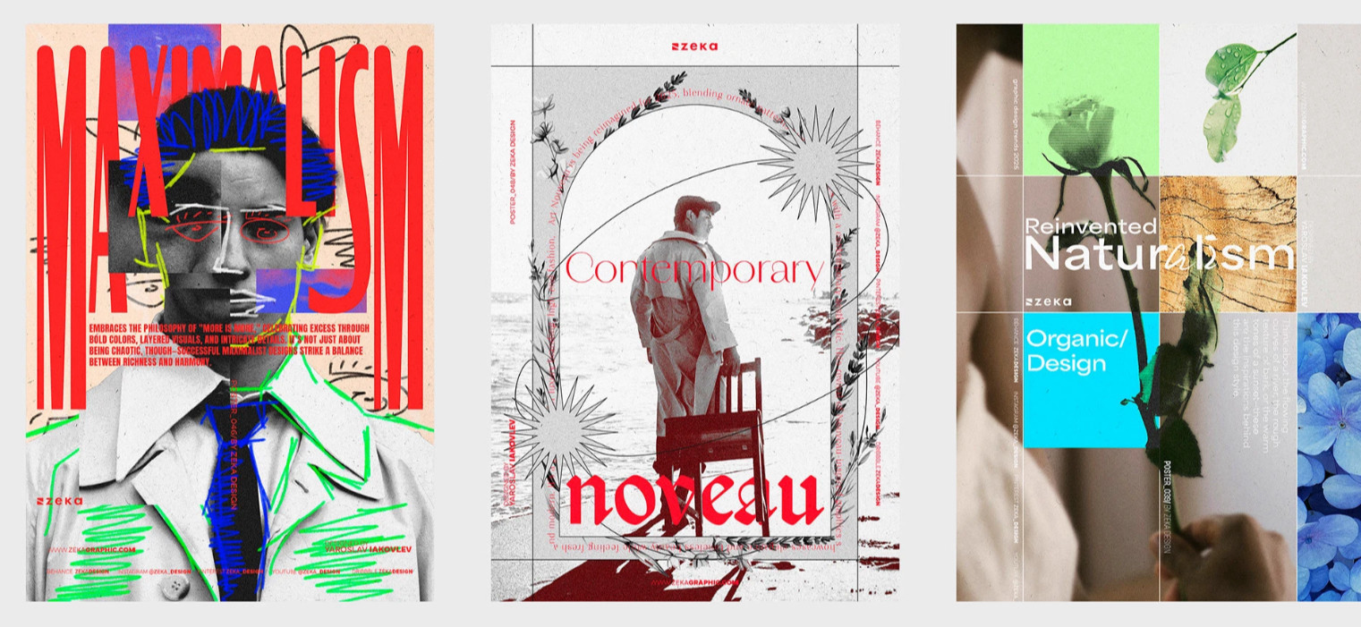 Источник: behance.net/gallery/216184817/Graphic-Design-Trends-2025-Poster-Series-by-Zeka-Design
