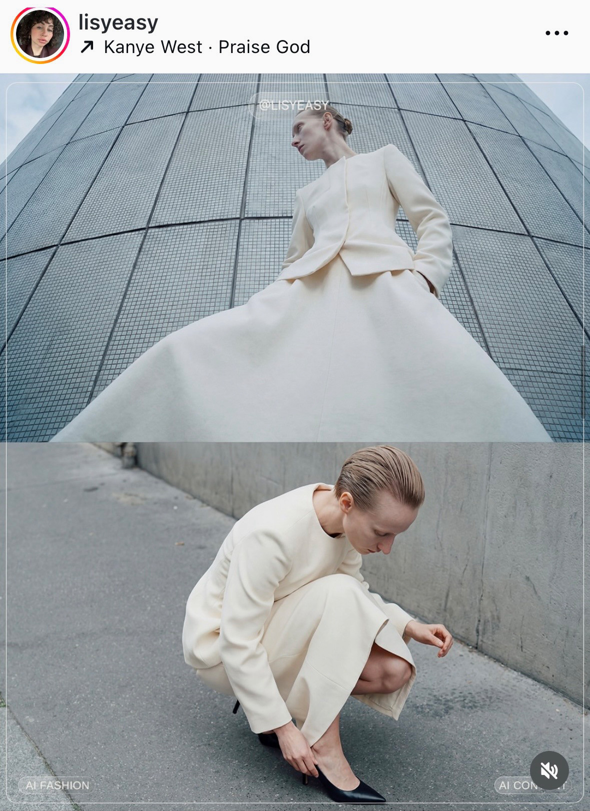 Пример реалистичного fashion-визуала с разными ракурсами одного образа.