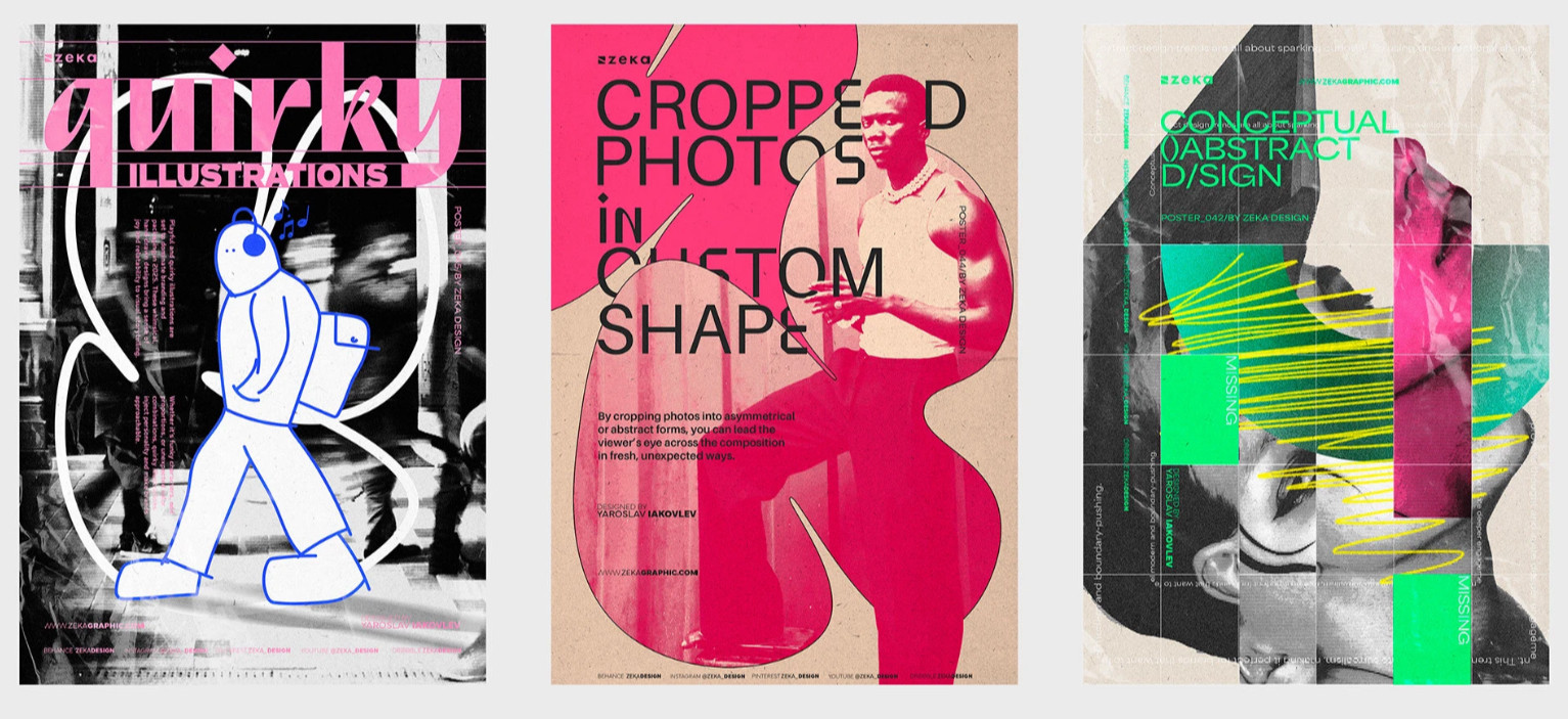 Источник: behance.net/gallery/216184817/Graphic-Design-Trends-2025-Poster-Series-by-Zeka-Design