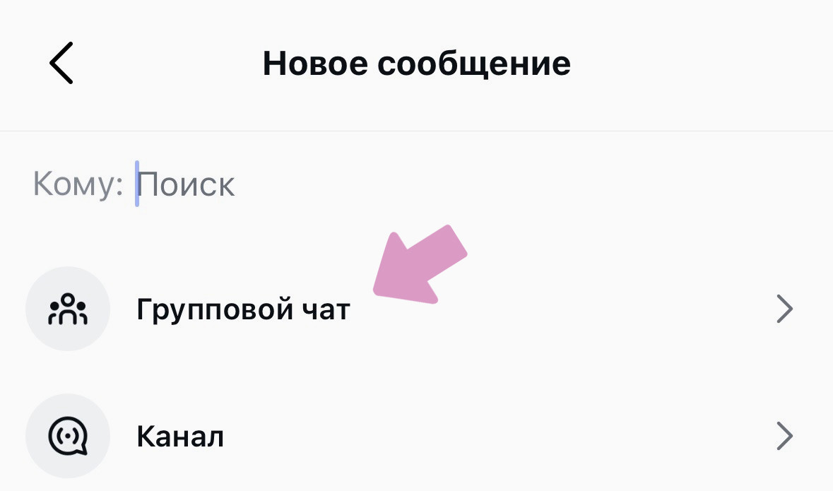 Выберите "Групповой чат".