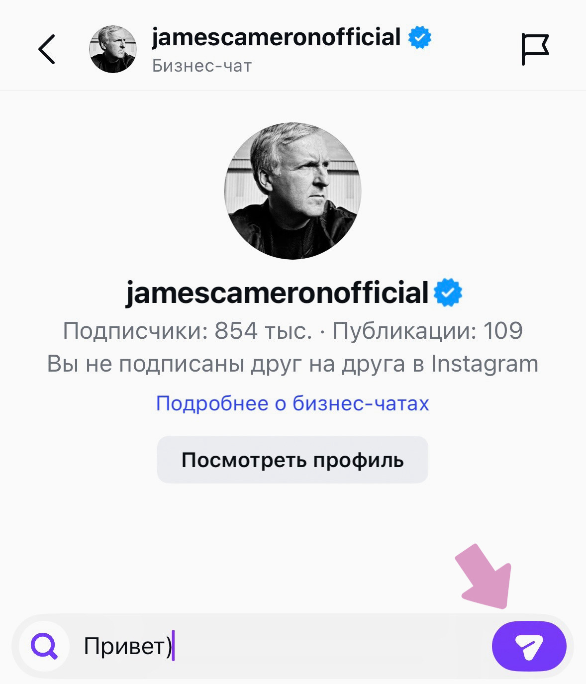 Напишите сообщение и нажмите на знак "Самолетик".